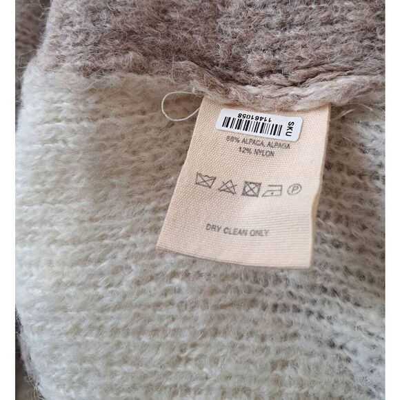 Moth anthropologie womens small Sweater cardigan alpaca Brown Colorblock - Picture 7 of 8